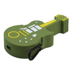 Cute Design Cartoon Silicone Cover Skin for Airpod (1 / 2) Charging Case (Guitar Green)